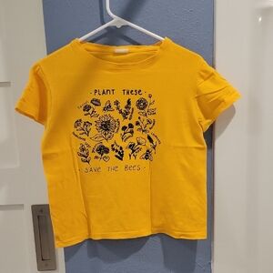 Yellow T-Shirt with Floral Print